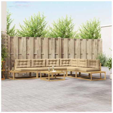 Set di divani da esterno Bianco 79 x 79 x 37 cm Poliestere - Foto 2