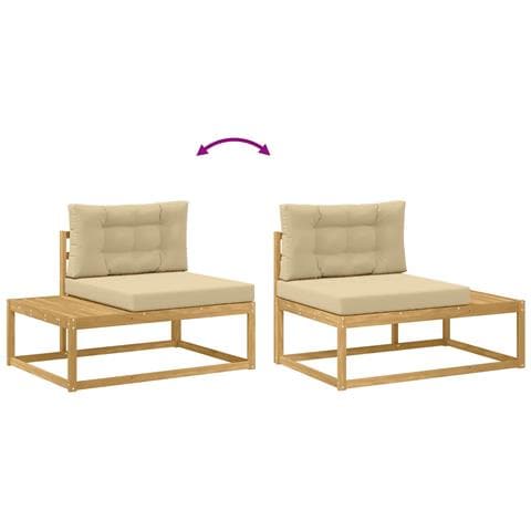 Set di divani da esterno Bianco 79 x 79 x 37 cm Poliestere - Foto 9