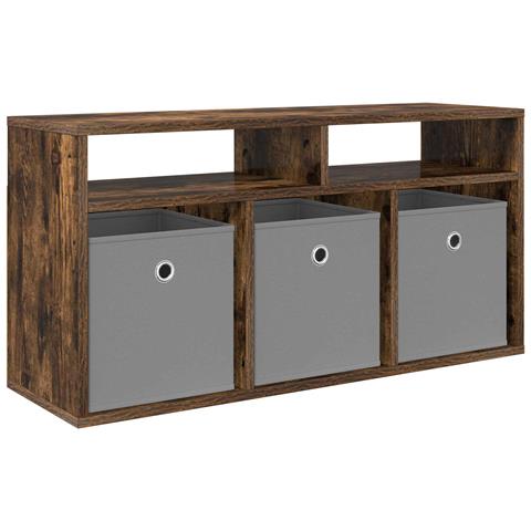 Lowboard con cassetto Rovere fumé 87 x 27,5 x 43 cm - Foto 1