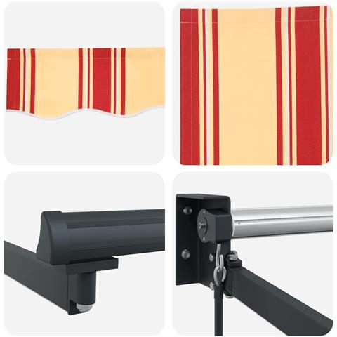 Tenda retrattile manuale con LED Multicolore 5 x 3 m - Foto 9