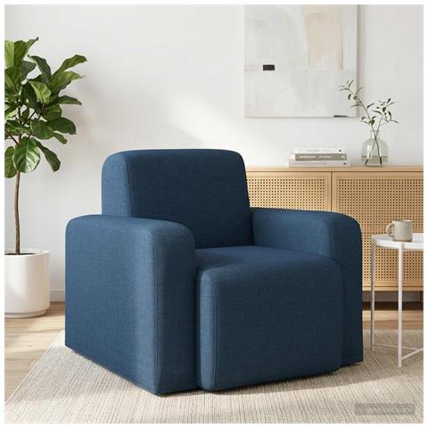Poltrona Blu Tessuto - Foto 2