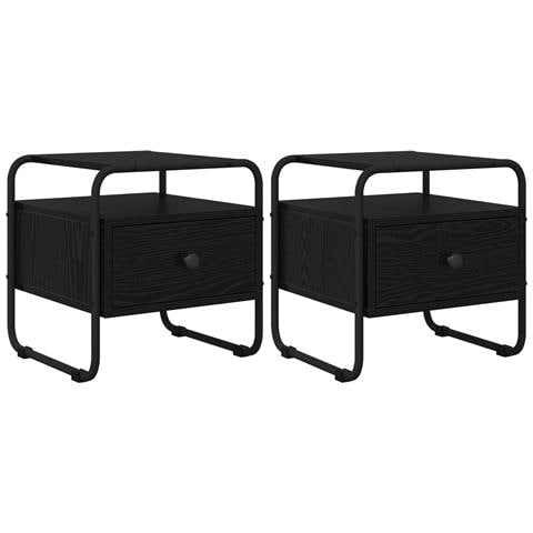 Armadio da Notte 2 pz Rovere Nero 40 x 39,5 x 40 cm - Foto 1