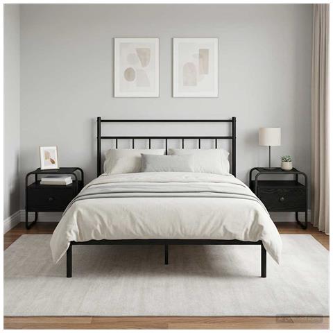 Armadio da Notte 2 pz Rovere Nero 40 x 39,5 x 40 cm - Foto 2