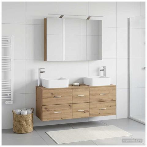 Set di mobili per il bagno 4 pcs Rovere Artigianale - Foto 2