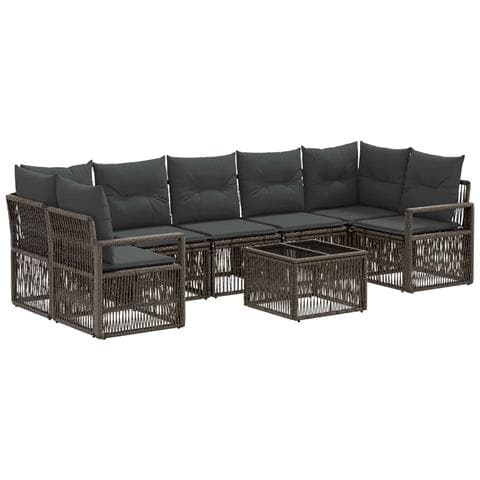 Set Divano da Giardino 8 pz Grigio polyrattan - Foto 1