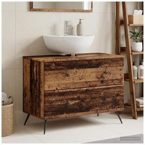 Armadio per Lavabo da Bagno BREDA Legno antico 82 x 41 x 59 cm - Foto 2