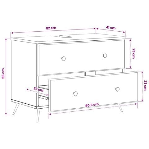 Armadio per Lavabo da Bagno BREDA Legno antico 82 x 41 x 59 cm - Foto 9