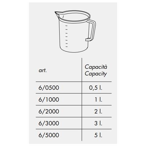 Caraffa Per Alimenti Graduata Da 0,5 Litri In Plastica - Bianco - Foto 2