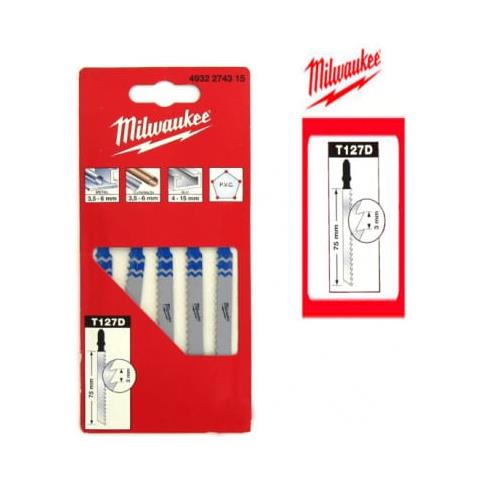 Confezione Da 5 Lame Per Seghetto Alternativo 75 Mm Milwaukee Denti Di Metallo 3mm 4.932.274,3150 - Foto 2