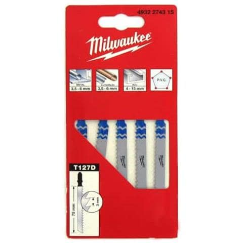 Confezione Da 5 Lame Per Seghetto Alternativo 75 Mm Milwaukee Denti Di Metallo 3mm 4.932.274,3150 - Foto 3