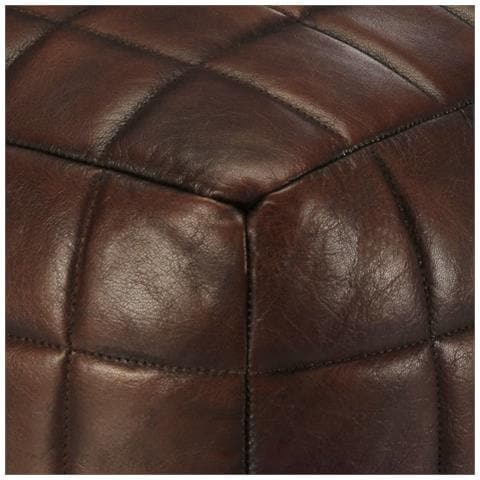 Pouf Marrone Scuro 40x40x40 Cm In Vera Pelle Di Capra - Foto 4
