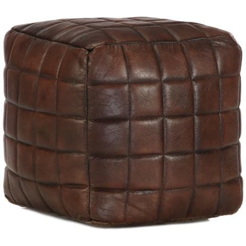 Pouf Marrone Scuro 40x40x40 Cm In Vera Pelle Di Capra - Foto 1
