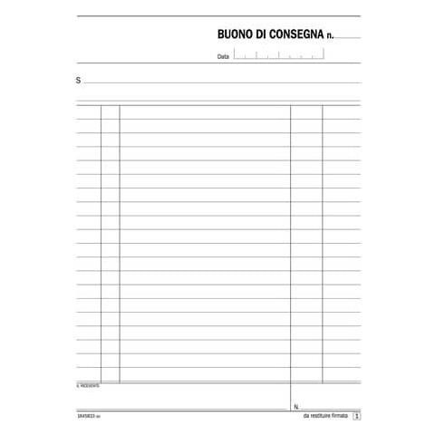 Blocco Buoni Di Consegna 21,5x14,8 Cm - 33x3 Copie Autoricalcanti 164583300 - Foto 1