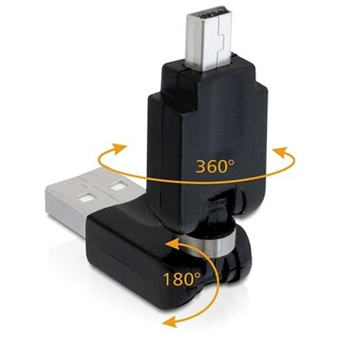 65259, USB 2.0 A, mini USB, Maschio / maschio, Nero, 0,66m - Foto 1