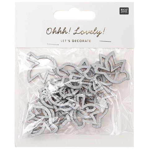 24 Sagome Di Legno Aprono Colombe D'argento - Foto 1