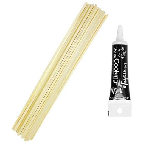 100 Bastoncini Per Zucchero Filato + Penna Per Glassa Nera - Foto 1