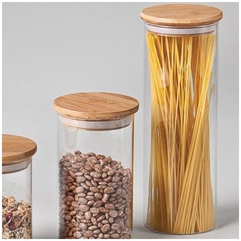 Contenitore In Vetro Con Coperchio In Bambù, 1600ml, - Foto 4