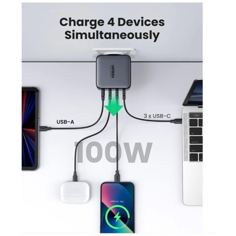 Caricabatterie Rapido da Parete 100W 1xUSB-A Colore Nero - Foto 2