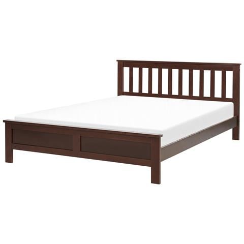 Letto Matrimoniale Legno Scuro 140 X 200 Cm Mayenne - Foto 2