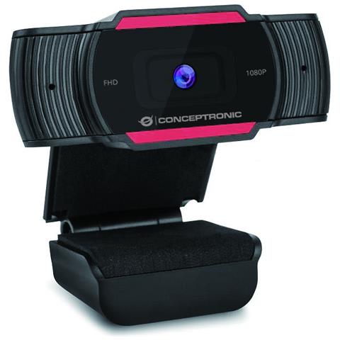 AMDIS 1080P FHD webcam 1920 x 1080 Pixel USB 2.0 Nero, Rosso - Foto 1