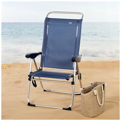 Sedia Da Spiaggia Aktive Blu Marino 47 X 108 X 59 Cm (2 Unità) - Foto 6