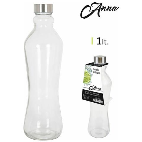 Bottiglia Di Vetro Anna 1 L Spina Di Metallo Metallo Vetro (12 Unità) - Foto 2
