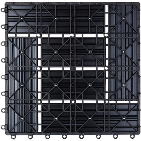 Set 11 Pezzi Piastrelle Pavimento Wpc A Incastro Da Esterno 30x30 Cm Antracite - Foto 2