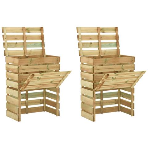Compostiere Da Giardino Doghe 2 Pz 80x50x100 Cm Pino Impregnato - Foto 1