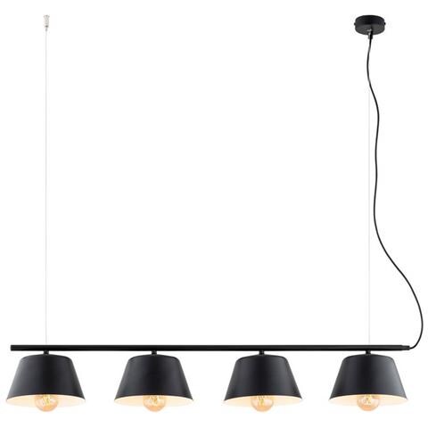Lampada A Sospensione Ritz - Nero, Oro, Bianco - Acciaio Verniciato A Polvere, Vetro - 80x100x28 Cm - Foto 2