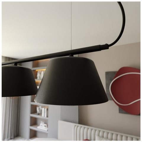 Lampada A Sospensione Ritz - Nero, Oro, Bianco - Acciaio Verniciato A Polvere, Vetro - 80x100x28 Cm - Foto 8