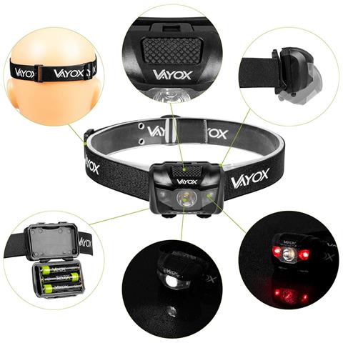 Lampada Frontale A Batteria 100lm Led + 2x Led Va0178 - Foto 2