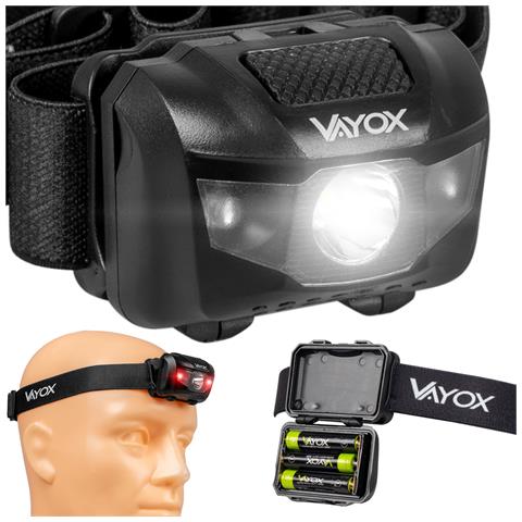 Lampada Frontale A Batteria 100lm Led + 2x Led Va0178 - Foto 1