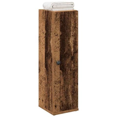 Mobile Da Bagno Con Portarotolo Legno Antico 20,5x22x72 Cm - Foto 1
