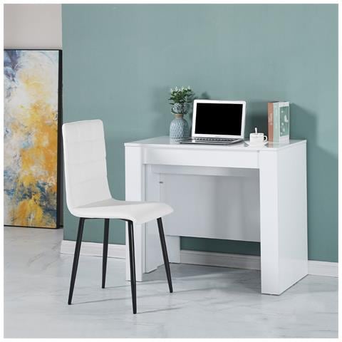 Consolle Allungabile Ofelia Colore Bianco Effetto Lucido - Foto 1