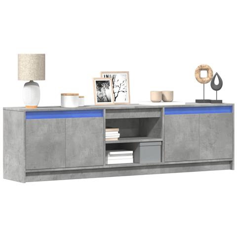Mobile Porta TV con LED Grigio Cemento 180x34x50cm Truciolato - Foto 10