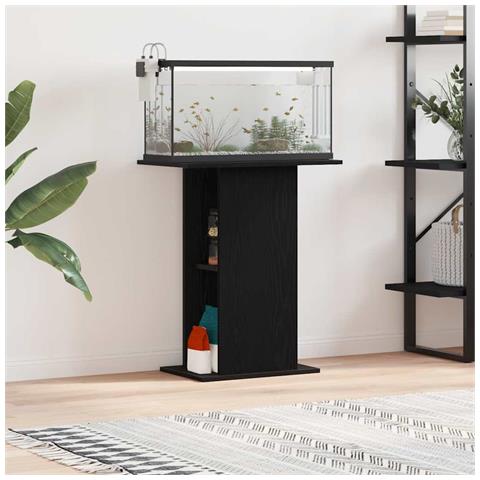 Supporto per Acquario 60,5x36x72,5cm Multistrato Rovere Nero - Foto 1