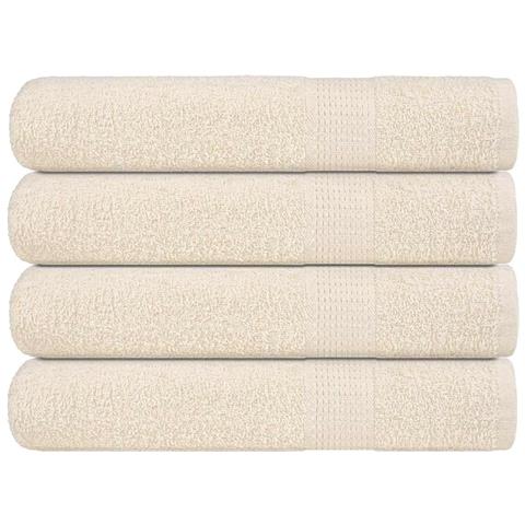 Asciugamani Per Sauna 4 Pz Crema 80x200 Cm 360 G/m 100% Cotone - Foto 1