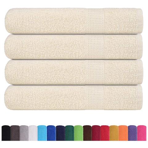 Asciugamani Per Sauna 4 Pz Crema 80x200 Cm 360 G/m 100% Cotone - Foto 2