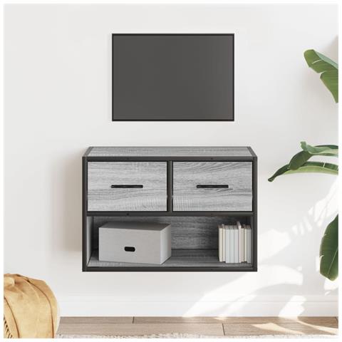 Mobile Tv Grigio Sonoma 60x31x39,5cm In Truciolato E Metallo - Foto 1
