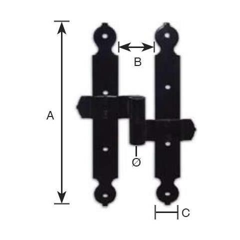 - Cantonale Centrale Sagomato Destro L.250mm D12, Verniciato Nera - Foto 2