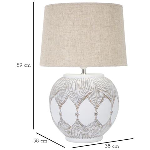 Lampada Da Tavolo Mf159 - Marrone - Poliresina - 38x38x59 Cm - Foto 6