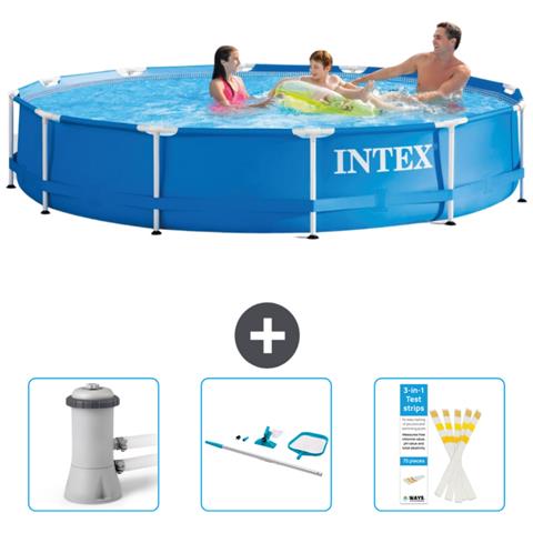 Piscina Fuori Terra - In Giro - 366x366x76 Cm - Blu - Include Accessori Coordinati Cb82 - Foto 1