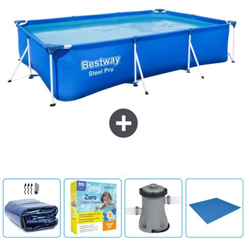 Piscina Fuori Terra - Rettangolo - 300x201x66 Cm - Blu - Include Accessori Coordinati Cb6 - Foto 1