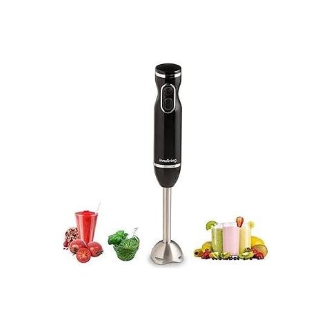 Frullatore a Immersione, Potenza 400W, 2 Velocità con Tasto Turbo, Gambo Removibile, Lame in Acciaio INOX, Anello per Appendere, Potente e Versatile (Gambo in Acciaio INOX) - Foto 1