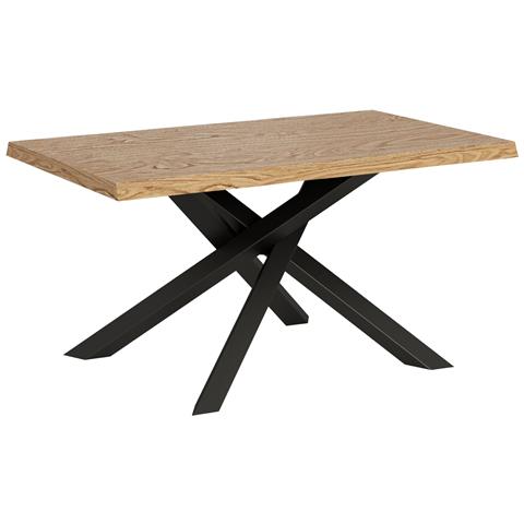 Tavolo Fisso 90x140 Cm Versalux Scortecciato Rovere Gambe Antracite - Foto 1