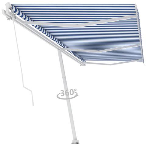 Lusso Casadino - Tenda Da Sole Autoportante Manuale 600x350 Cm Blu Bianca - Foto 2