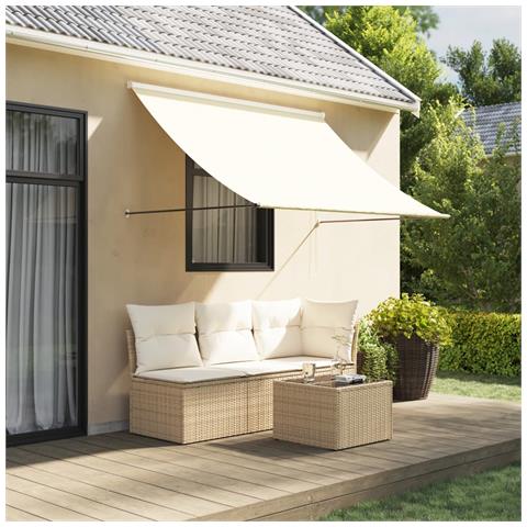 Tenda Da Sole Retrattile Crema 250x150 Cm In Tessuto E Acciaio - Foto 8