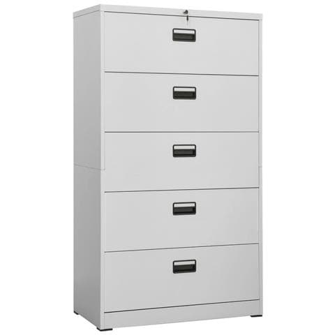 Armadio Classificatore Grigio Chiaro 90x46x164 Cm In Acciaio - Foto 2