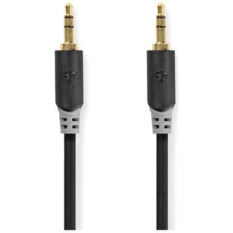 Cavo Audio Stereo Rotondo a 2 Connettori Jack 3,5 Mm Maschio 0,5 Metri Colore Grigio Antracite - Foto 1