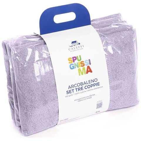 Set Asciugamani In Spugna Spugnissima Spugna In Cotone Colore Viola Misura Standard - Foto 3